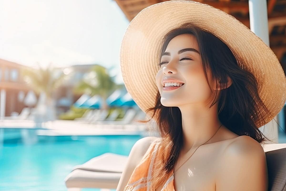 vecteezy ai generato bellissimo giovane asiatico donna rilassare sorridi 41309741