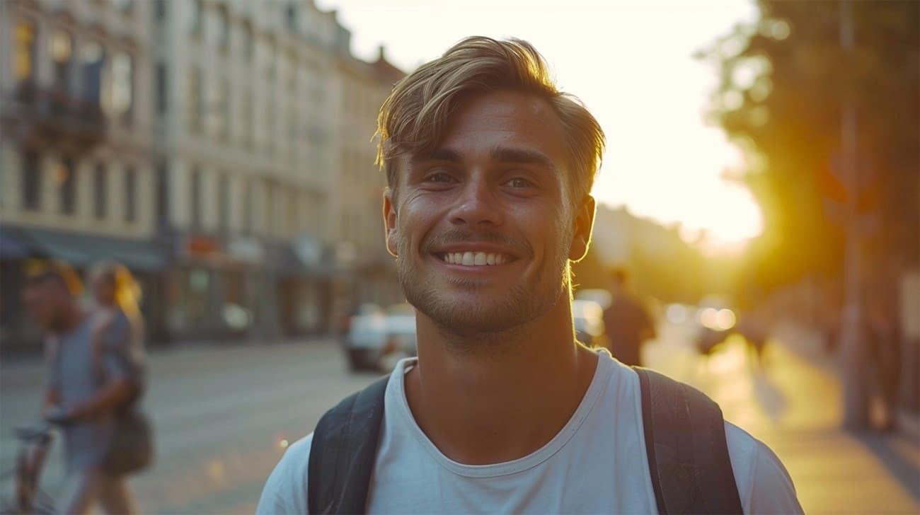 vecteezy ai generato tratto di un bello giovane uomo con bicchieri e 37386030