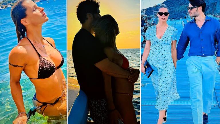 Michelle Hunziker e Giulio Berruti, vacanze d'amore alle Eolie